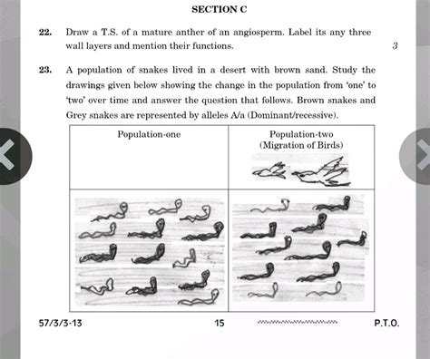 Section C Draw A Ts Of A Mature Anther Of Studyx