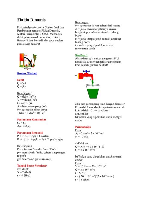 Soal Dan Pembahasan Fluida Dinamis PDF