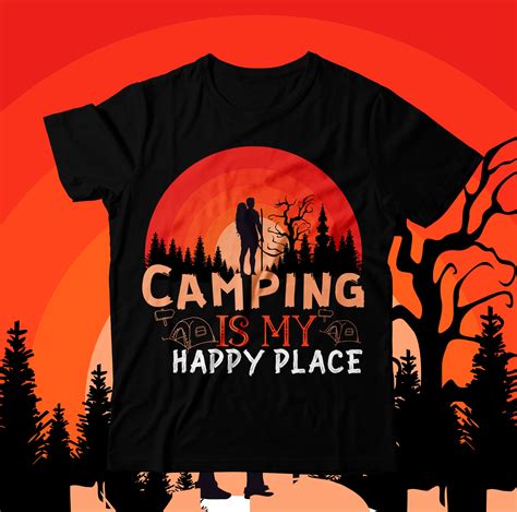 Camping Is My Happy Place T Shirt Design By Rana Creative Thehungryjpeg