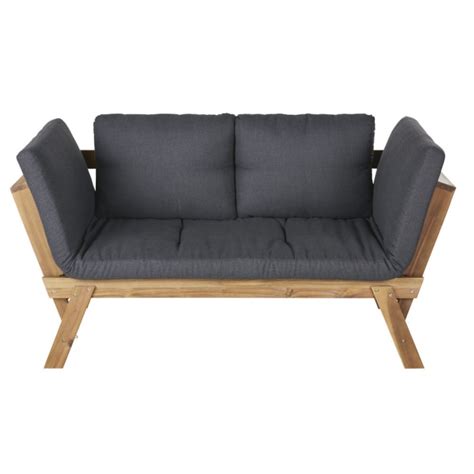 Banquette De Jardin Modulable 3 Places En Bois Dacacia Et Coussins