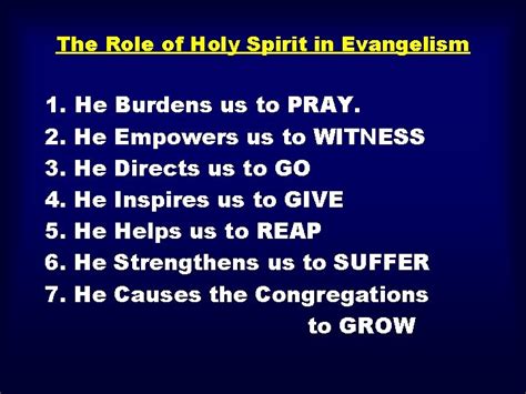 The Role Of Holy Spirit In Evangelism Introduction