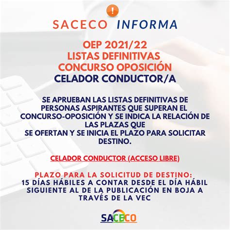 LISTADOS DEFINITIVOS CELADOR CONDUCTOR OEP 21 SACECO