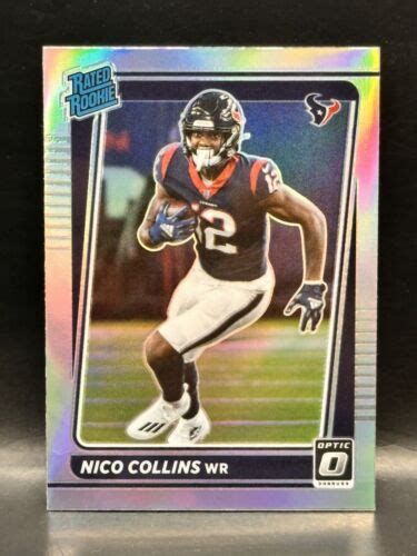 NICO COLLINS 2021 PANINI OPTIC FOOTBALL RATED ROOKIE SILVER HOLO PRIZM