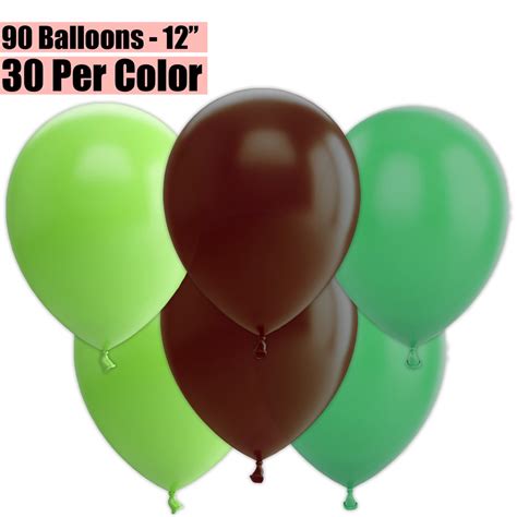 12 Inch Party Balloons 90 Count Lime Green Brown Jade Green 30