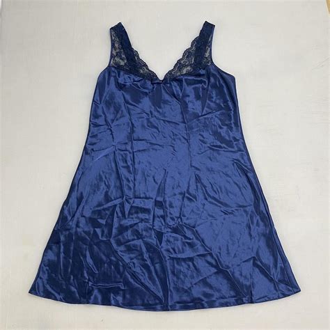 Vintage Slip Adorable Royal Blue Slip Dress Cute Depop