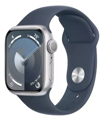 Apple Watch Series 9 Gps • Caixa Prateada De Alumínio 45 Mm • Pulseira Esportiva Azul