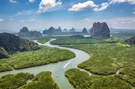 Aerial View of Phang Nga Bay, Thailand Stock Image - Image of forest ...