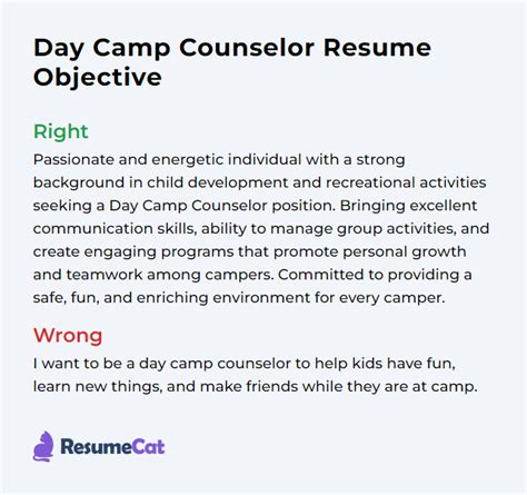 Top 16 Day Camp Counselor Resume Objective Examples