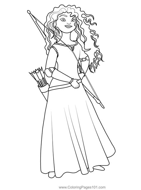 Lady Merida Coloring Page For Kids Free Merida Printable Coloring