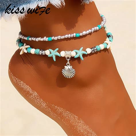 Aliexpress Buy Kisswife Vintage Shell Beads Anklets For Women New