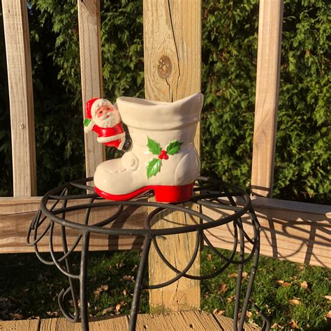 Rare Mid Century Inarco Japan Kitschy Santa Boot Planter Etsy