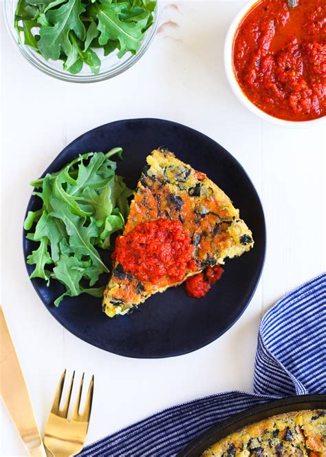 Chickpea Frittata With Roasted Red Pepper Sauce Making Thyme For Health