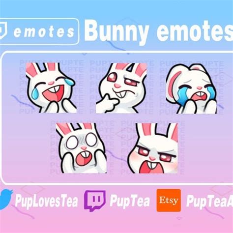 Twitch Discord Emotes Pack 15 Cute Light Brown Bunny Etsy