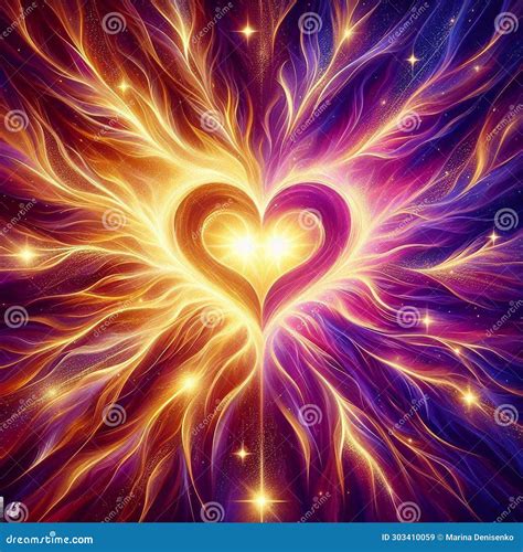 Burning Heart Twin Flame Logo Esoteric Concept Of Spiritual Love