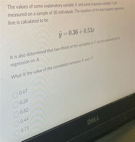 Solved The values of some explanatory variable X and some | Chegg.com