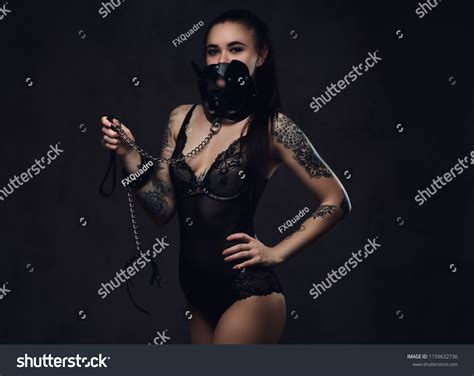Sexy Woman Wearing Black Lingerie Bdsm Stock Photo 1159632736 Shutterstock