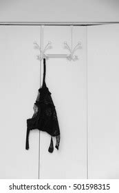 Black Lace Lingerie Hanging On Closet Stock Photo Shutterstock