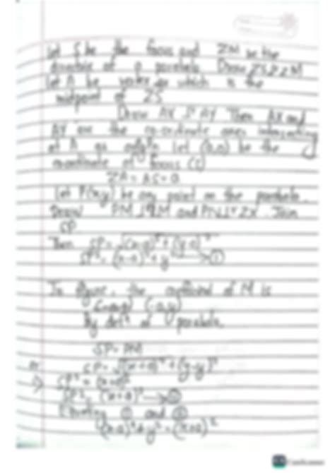 Solution Parabola Note Grade Studypool