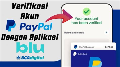 CARA VERIFIKASI PAYPAL TANPA KARTU KREDIT PAKAI APLIKASI BLU By BCA