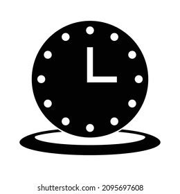 Black Clock Silhouette Icon Vector Stock Vector Royalty Free