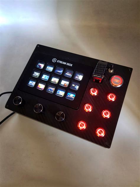 Pc Usb Stream Deck Button Box 17 Functions Back Lit Red For Simracing