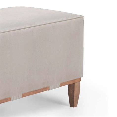 Puff Oxford Veludo De Madeira X Para Sala Nude MadeiraMadeira