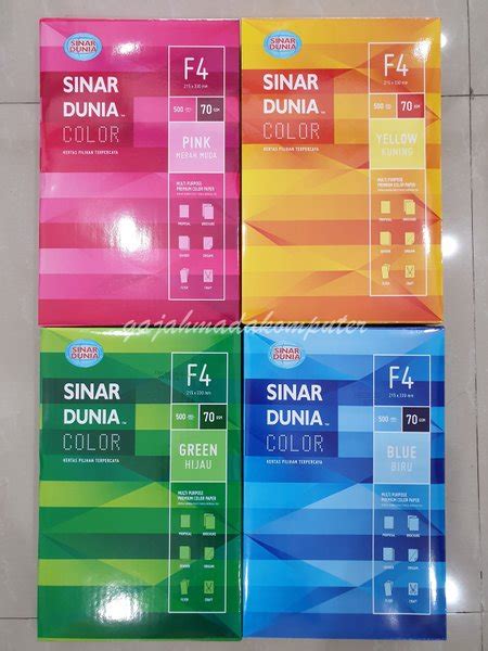 Jual Kertas Hvs Folio Warna F Gr Gsm Gram Sidu Sinar Dunia