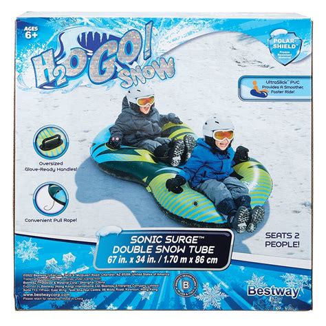 Bestway H2OGO! Snow Sonic Surge Double Snow Tube, 67” x 34”