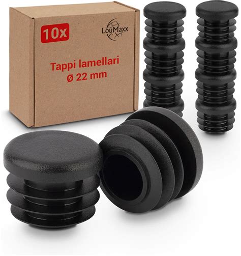 Loumaxx Tappi Lamellari Rotondi Mm Copertura Per Tubo Rotondo Nero