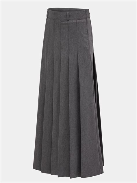 Pleat Maxi Skirt Charcoal Sourceunknown