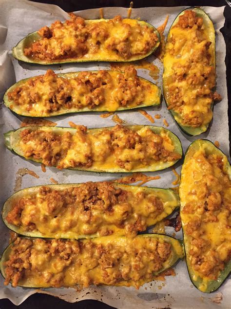 Stuffed Zucchini Boats Ground Beef