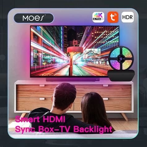 MOES Wifi Smart Ambient Lighting TV Backlight HDMI 2 0 Device Sync Box