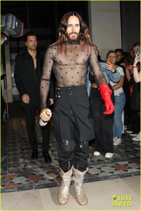 Jared Leto Shows Off Unique Style At Paris Fashion Week In A Sheer Top