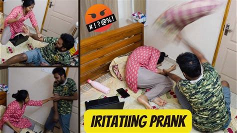 Irritating Prank On Wife 🤯 Prank Gone Wrong 🔞🤕 Prank On Wife Youtube