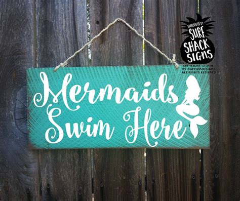 Mermaid Sign Mermaid Decor Mermaid Decoration Mermaids Swim Etsy