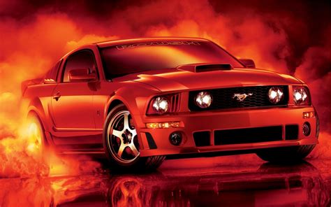 Wallpaper Red Ford Mustang Car X Hd Picture Image