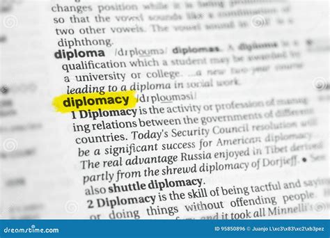 Highlighted English Word & X22;diplomacy& X22; and Its Definition at ... 