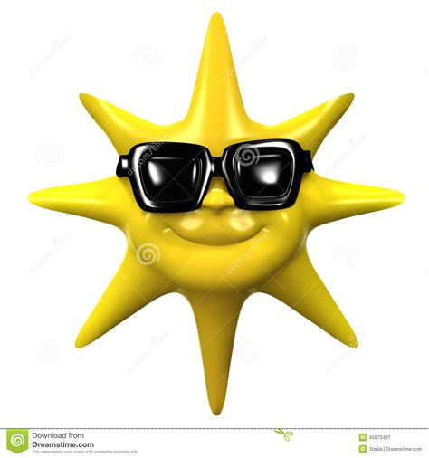 Le Soleil 3d De Sourire Utilise Des Lunettes De Soleil Illustration