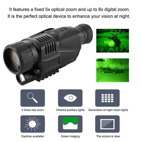 Night Vision Monocular Tactical Infrared Night Vision Telescope Military HD Digital Monocular ...