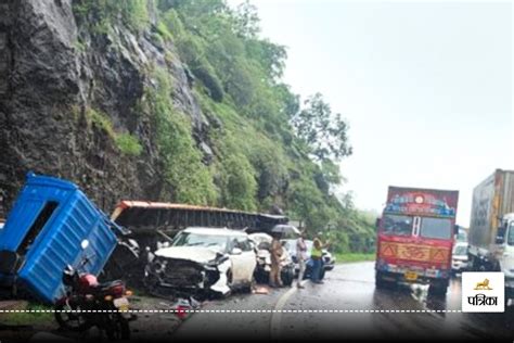 महाराष्ट्र के कसारा घाट पर भीषण हादसा कंटेनर ने 7 गाड़ियों को मारी