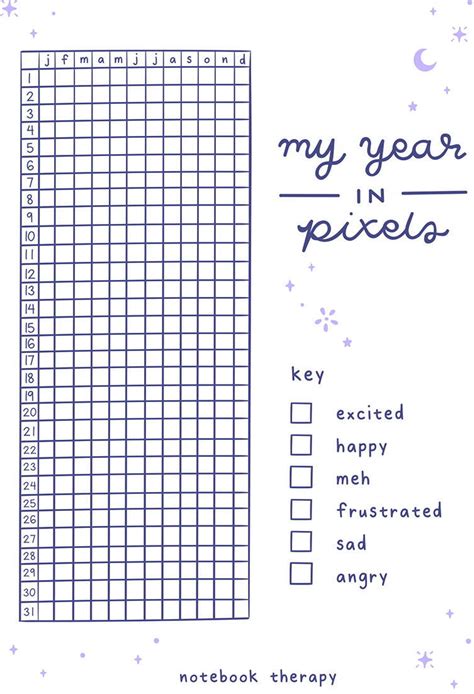 My Year In Pixels Free Bullet Journal Printable Notebooktherapy