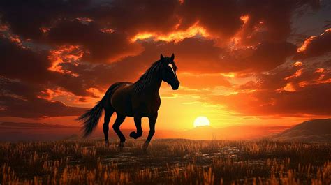 Sunset horse silhouette 27381024 Stock Photo at Vecteezy