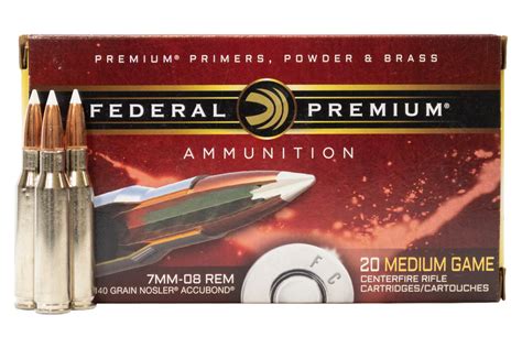 Federal 7mm 08 Remington 140 Gr Nosler AccuBond 20 Box Sportsman S