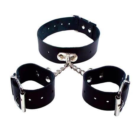 Collar Inmovilizador Con Esposas Y Cadenas Sex Shop Tentaciones