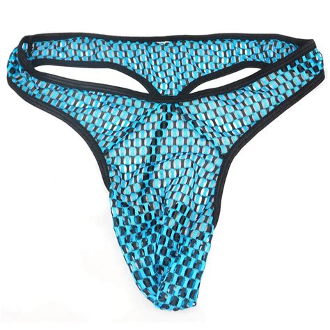 NEW Hot See Through Mesh Pattern Sexy G String Low Rise Mens Thong Mens Underwear In G Strings