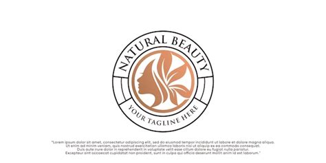 Premium Vector Natural Beauty Logo Design For Woman With Emblem