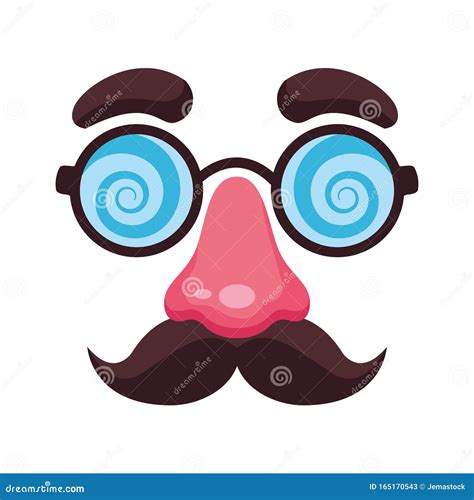 Lentes Locos Y Icono De Bigote Ilustración Del Vector Ilustración De