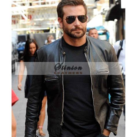 Bradley Cooper Mens Black Leather Jacket Bradley Copper The Most Famous