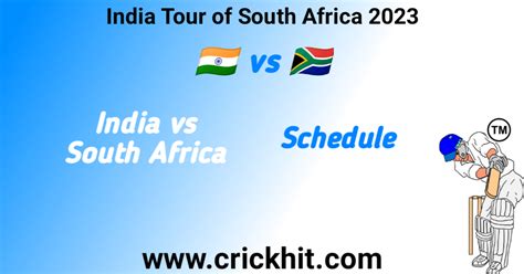 India Tour of South Africa 2023-24 Schedule | India vs South Africa ...