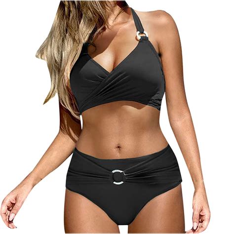 Dihao Plus Size Swimsuits For Women 2024 Clearance Women S Bikini Set Swimsuit Two Piece Filled